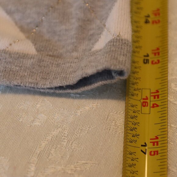 Tommy Hilfiger Womens V-Neck Argyle Sweater Sparkle Preppy Size Medium - Picture 11 of 15